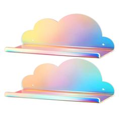 two pastel clouds sitting on top of each other