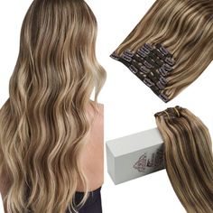 human hair clip-ins real hair extensions Glue In Hair Extensions, Permanent Hair Extensions, Clip In Hair Extension, Highlight Color, Breaking Hair, Real Human Hair Extensions, Balayage Color, Remy Human Hair Extensions, Long Locks