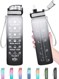 a water bottle with instructions on the side