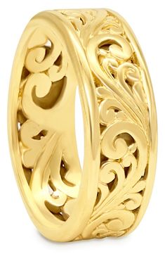 DEVATA 18K Yellow Gold Plated Sterling Silver Bali Ring | Nordstromrack Keep Jewelry, Gold Plated Sterling Silver, Nordstrom Rack, Bali, Gold Plate, Nordstrom, Plating, Yellow Gold, Band