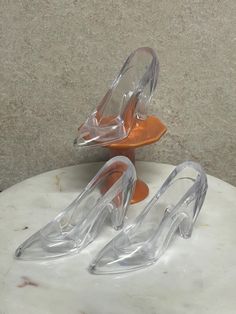 Clear Fairytale Cinderella Slipper Shoe . These beautiful Clear Slippers can be a used for really any DIY or just leave as is for a magical cake topper or  as an ornament or beautiful favor keepsake for any Fairytale event. Perfect and elegant for Weddings, Baby Showers, First Birthday, Bridal Showers, Quinceaneras and Sweet 16s Choose One slipper Set of 3 Set of 6 Size 5" long  very sturdy and crystal clear can supply as many as needed.  message me for larger orders for a discount on bundle  an Clear Slippers, Magical Cake, Cinderella Slipper, Fairytale Princess, Diy Slippers, Diy Cake Topper, Princess Shoes, Diy Cake, Slipper Shoes