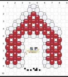 an image of some sort of artwork made out of red and white circles with black dots