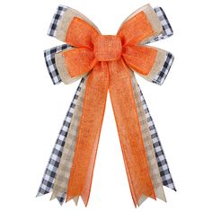 PRICES MAY VARY. 🎃🦃 Proper Size: Rustic wreath bow is about 16.9 x 11.8 inches (LW), proper size for decorating front door, window, wall, banisters, stairs, fences, trees, porch sign, Christmas tree and other items in home or parties; Note: please allow slight variations as they are handmade. 🎃🦃 Decorate Your Holiday: Autumn bow are made of orange burlap can nicely decorate your holiday crafts, such as fall wreaths, Thanksgiving wreaths, Halloween bows, gift baskets, tables centerpiece, chai Bow Tree Topper, Thanksgiving Bow, Thanksgiving Tree, Thanksgiving Wreath, Fall Bows, Halloween Bows, Christmas Front Doors, Burlap Bows, Fall Plaid