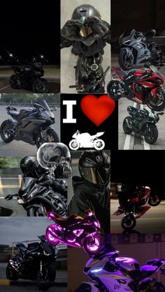 a collage of photos with different types of motorcycles