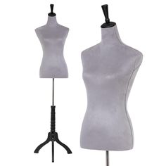 a mannequin on a tripod is shown in front of a white background