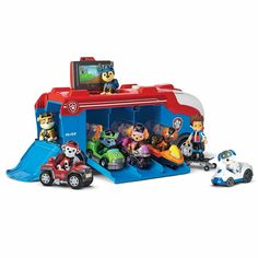 the paw patrol vehicle playset is on display