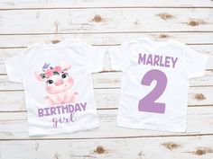 Pig birthday shirt, girl birthday shirt, girl birthday party, pig party, pig birthday, pig theme, girl birthday, custom pig shirt MATCHING FAMILY- https://www.etsy.com/listing/1366904393/family-pig-cute-piggy-birthday-girl?click_key=0237683ecc00d7b90e259dfe0a801f0ec2433258%3A1366904393&click_sum=c34fe6df&ga_search_query=pig&ref=shop_items_search_1&pro=1 PLEASE READ ALL SHOP ANNOUNCEMENTS PRIOR TO PLACING YOUR ORDER! WE CAN MATCH FAMILY SHIRTS TO ANY LISTING REACH OUT FOR LINKS! WE RESPOND ALMOST IMMEDIATELY SO PLEASE MAKE SURE YOUR ETSY NOTIFACTIONS ARE TURNED ON SO YOU DON'T MISS US! DO NOT wash within 14 days of delivery as ink is fresh!   We are open to custom orders and designs, so please send us a message!  OUR CURRENT turn around time is 1-5 business days. Unless listed otherwise in Birthday Pig, Pig Shirt, 2nd Birthday Gifts, Pig Shirts, Unicorn Outfit, Pig Party, Girl 2nd Birthday, Unicorn Girl, Pig Birthday