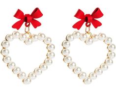 YERTTER Christmas Elegant Butterfly Bow Pearl Heart Earrings for Women Bridal Drop Dangling Earrings Wedding Prom Jewelry. Amazon Affiliate link below. Pearl Heart Earrings, Christmas Elegant, Dangle Earrings Wedding, Butterfly Bow, Pearl Heart, Prom Jewelry, Jewelry Amazon, Earrings Wedding