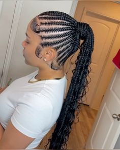 Cornrow Ponytail Styles, Braid Pony, Goddess Braid, Cornrow Styles, Cornrow Ponytail, Bob Braids Hairstyles, Short Box Braids