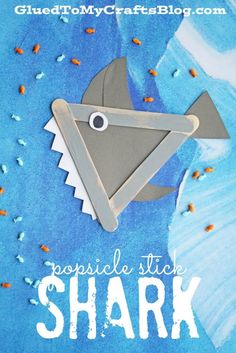 popsicle stick shark craft for kids to make