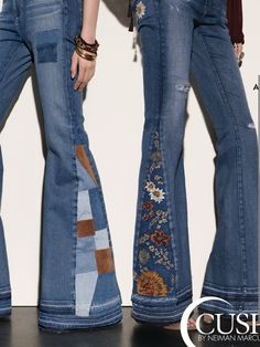 Vestiti In Jeans, Jeans Recycling, Patchwork Denim Jeans, Hippie Jeans, Best Jeans For Women, Mode Hippie, Denim Inspiration, Estilo Hippie