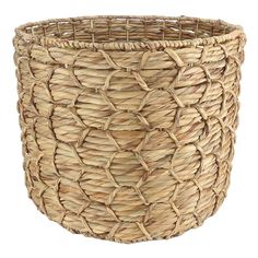 a large woven basket is shown on a white background