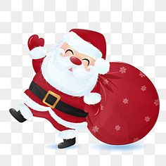 santa claus carrying a sack of presents png