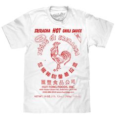 PRICES MAY VARY. Some Like It Hot!: Show the world that you can take the heat with this Sriracha t-shirt featuring the famous Huy Fong Sriracha rooster logo - distressed and printed on the softest tee shirts we could find. Available in Red Heather or White. Easy Care Tees: This Sriracha Rooster design is licensed and screen-printed on a soft, short sleeve shirt that goes from the washing machine to the dryer without losing shape, shrinking or fading. Graphic is intentionally distressed for a fad Rooster Logo, Rooster Design, Hot Chili Sauce, Mono Print, Merch Ideas, Spring Roll, Some Like It Hot, Print Ideas, Casual Night Out