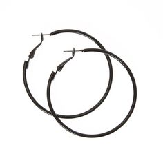 Hoop Earring Outfit, Hoop Earrings Diy, Black Hoop Earrings, Large Silver Hoop Earrings, Black Hoops Earrings, Circle Jewelry, Fashionable Jewelry, Loop Earrings, Gold Earrings Designs