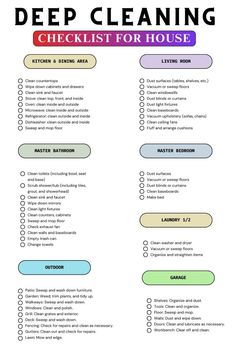 the deep cleaning checklist for house