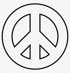 a black and white peace sign on a transparent background