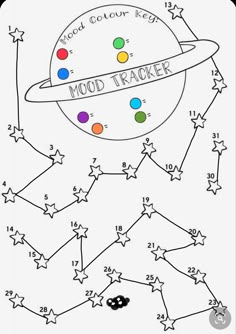 a coloring page with the planets and numbers on it