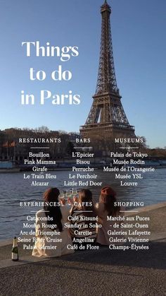 there is a poster with the words things to do in paris