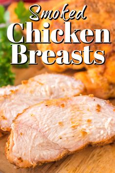 These smoked chicken breasts have a great smoky flavor and are perfect anytime. Chicken On The Smoker Recipe, Smoked Chicken Breast Boneless, Smoked Chicken Breast Recipe, Smoked Chicken Breast, Chicken Breasts Recipe, Chicken Roll Ups, Smoked Food, Traeger Grill, Pulled Chicken