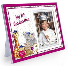 a child's graduation card with an elephant and giraffe