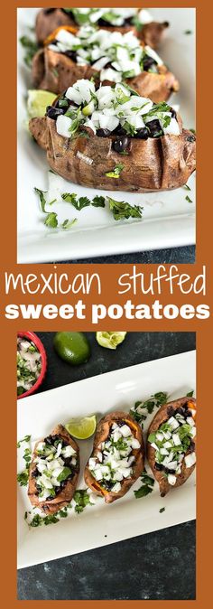 mexican stuffed sweet potatoes with black beans and cilantro