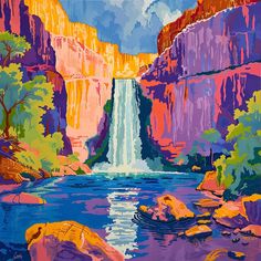 Havasu Falls Inspiring Nature Photography Murals Landscape, Murals Wall Art, Beautiful Nature Photography, Large Scale Wall Art, Angel Falls, Inspiring Nature, Havasu Falls, Watercolor Art Landscape, Landscape Images