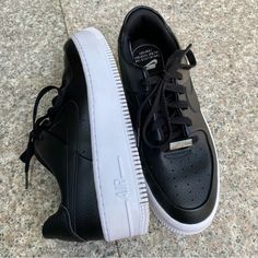 Price Firm No Trades Worn A Few Times Platform Nike Air Force 1 Sage Low, Nike Sneakers Women, Air Force 1, Black Nikes, Nike Air Force, Womens Shoes Sneakers, Nike Women, Womens Sneakers, Nike Shoes