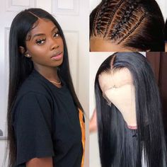 Klaiyi 9A Undetectable Glueless Fake Scalp Brazilian Straight Lace Wig, Preplucked Invisible 13*4 Lace Frontal Wig Human Hair Straight Lace Wig, Black Hairstyles With Weave, Bald Cap, Side Part Hairstyles, Brazilian Straight Hair, Lace Frontal Wigs, 360 Lace Wig, Wigs Human Hair, Frontal Wig