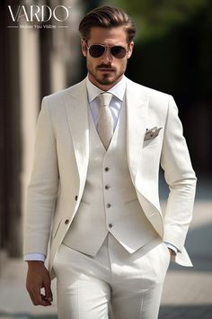 >>ORIGINAL ARTWORK AND CONTENT, PLEASE DO NOT COPY<< Men Suits, Suits For Man, Classic Summer Style White Linen Three Piece Business Suit for Men - Wedding, Formal Events , Stylish Formal Attire for Special Occasions, Formal attire, Formal Fashion Slim Fit Suit, Formal piece Wedding Suit, Double Breasted, Formal Fashion Slim Fit Suit. Elevate your style with our exquisite White Linen Three-Piece Business Suit for men - a harmonious blend of sophistication and comfort. Crafted from premium linen fabric, this suit ensures breathability, making it perfect for all-day wear during business meetings, special occasions, or upscale events. ✨ Key Features: Impeccable Tailoring: Precision-cut for a sharp, tailored fit that exudes confidence. Breathable Linen Fabric: Stay cool and comfortable, even d Men’s Off White Suit, Suits Men Wedding White, Men’s Summer Wedding Suits, White Suit Wedding Mens, White Suit For Men Wedding, Groom Suits For Wedding White, Luxury Single-breasted Sets For Weddings, Luxury Single-breasted Wedding Sets, Luxury Single Breasted Three-piece Wedding Suit