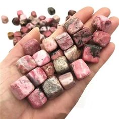 Natural Rhodonite Crystal Tumbled Stones Polished Rock Cube Quartz Crystals for Meditation Balance Crystals For Meditation, Rhodonite Crystal, Black Agate Stone, Dalmatian Jasper, Meditation Crystals, Black Agate, Quartz Crystals, Gem Stones, Jasper Stone