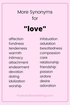 a pink poster with the words love and other words on it, in different languages