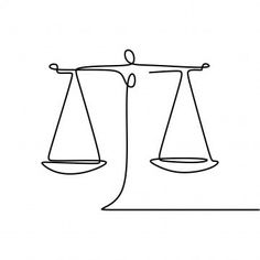 a line drawing of two balance scales