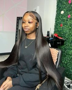 Straight Jet Black Wig, Birthday Wig Hairstyles Straight, Bust Down Middle Part Frontal, Jet Black Wigs For Black Women, Bus Down Middle Part Wig, Jet Black Wig Hairstyles, Jet Black Frontal Wig, Jet Black Hair Black Women, Straight Lace Front Wigs Styles