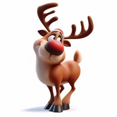 the animated reindeer is smiling for the camera