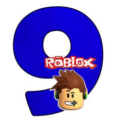 the number nine for roblox is shown in this graphic style, with an emo face and headphones