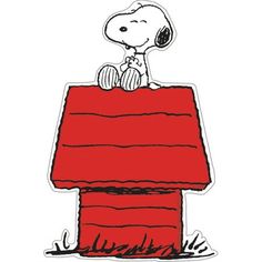 a person sitting on top of a red box with the caption, snoopy