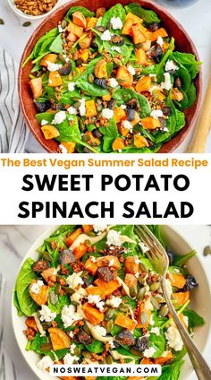 the best vegan summer salad recipe sweet potato spinach salad