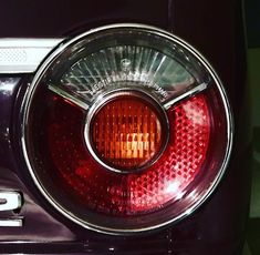 the tail light of an old car