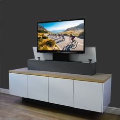 #tvlift #tvlifts #hideyourtv #architect #interiordesign #tvautomation #audiovisualsolutions #custommade #tvcabinet Cabinet Tv, The Push, Custom Items, Tv, Design