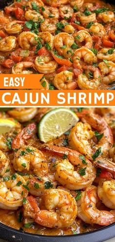 the easy cajun shrimp recipe is ready to be eaten