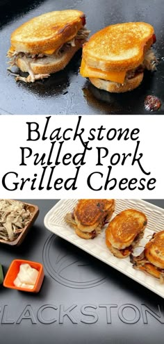 Pulled pork grilled cheese sandwiches made on a Blackstone griddle. Pulled Pork Grilled Cheese, Pork Grilled Cheese, Sweet Bbq Sauce