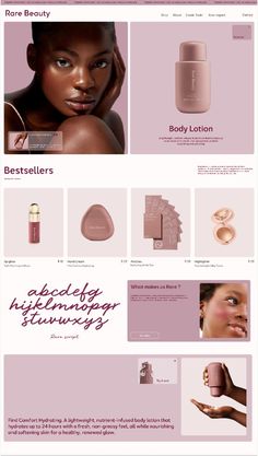 an image of a website page for beauty products