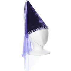 childs purple velvet princess cone hat Party Bonnet Cap, One Size Fits Most, Party Bonnet Cap One Size Fits Most, Party Bonnet Cap (one Size Fits Most), Party Bonnet Cap, Adjustable Costume Hats With Pinched Crown For Costume Party, Princess Cone Hat, Fantasy Birthday, Fairy Princess Dress, Medieval Hats