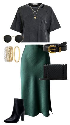 Outfit Ideas With Green Skirt, Emerald Green Satin Skirt Outfit, Amazon Skirt Outfit, Slip Midi Skirt Outfit, Silk Skirt Outfit Spring, Emerald Skirt Outfit, Olive Satin Skirt Outfit, Green Slip Skirt Outfit, Midi Dress And Boots Outfit