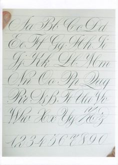 the upper and lower letters of an old fashioned calligraphy pen, with cursive writing