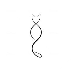 a black and white image of a cat's tail