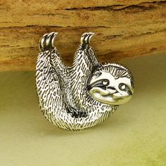 Sloth Charm Sterling Silver - 925 Solid Sterling Silver Charm. 15mm x 15mm Type B Personality, Sloth Jewelry, Sloth Stuffed Animal, Fur Texture, Sloth Lovers, Small Moments, Jewelry Card, Cute Creatures, Animal Jewelry