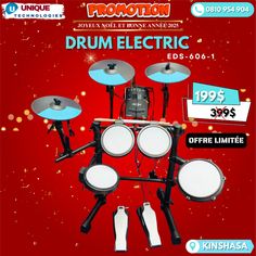 the electronic drum set is on display for sale