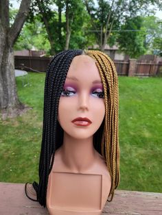 Gold and black are the most popular colors that goes with many things. You will never regret wearing it  Length 26_28inches  Closure wigs 2 Tone Braids, 1b/30/27 Box Braids, 4/27/613 Color Braids, 1b/27/613 Braids, Box Braids Color 4/27/30, M27/30/613 Braids, Closure Wigs, Never Regret, Closure Wig